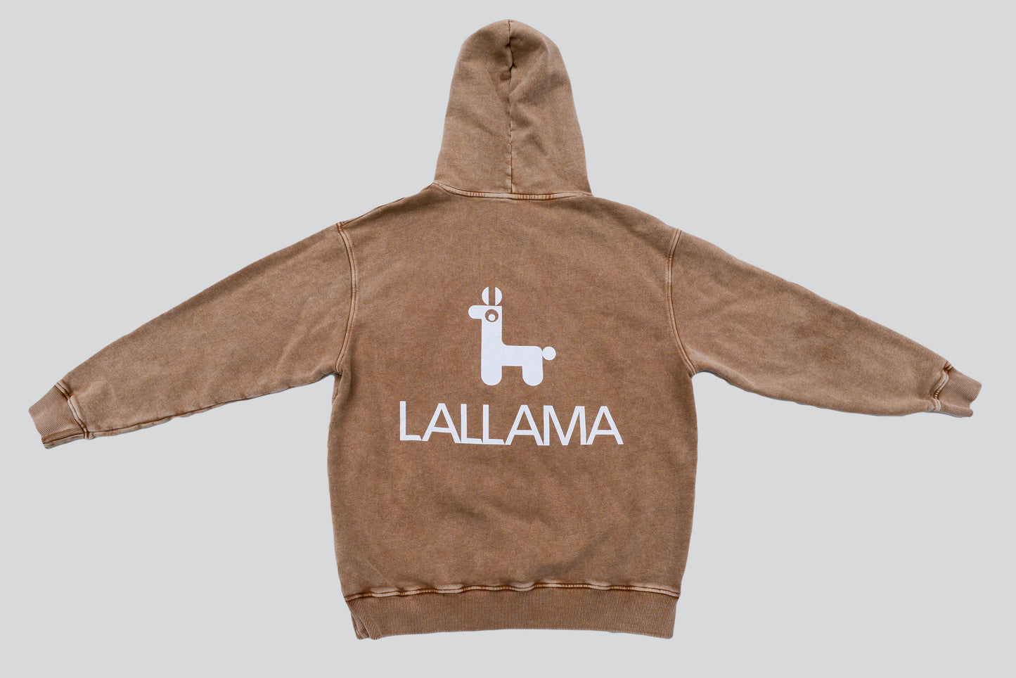 LOGO PULLOVER RELAXED HOODIE - BROWN